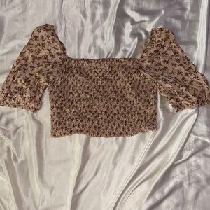 ❌SOLD❌floral puffsleeve top